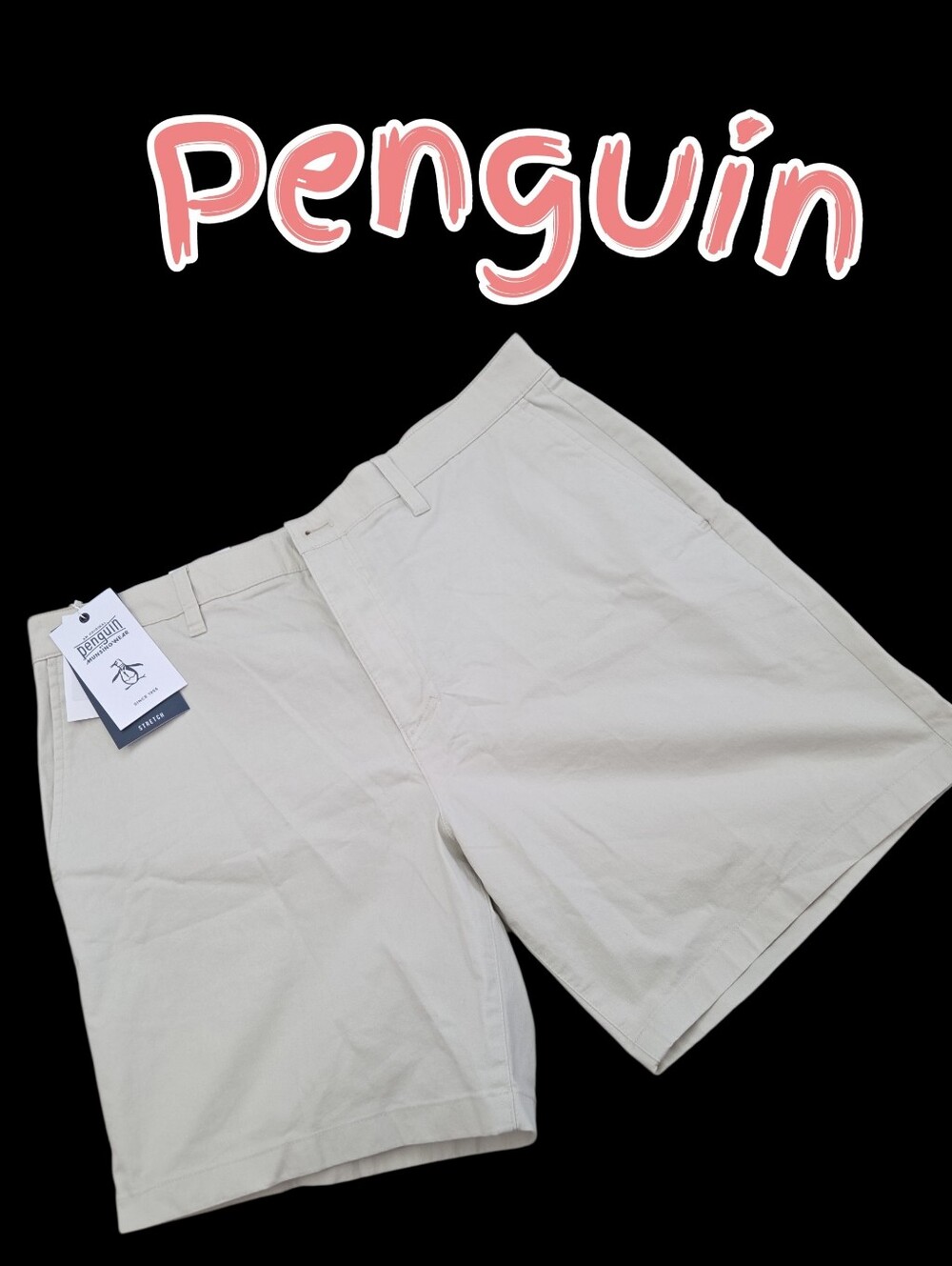New Penguin slim fit stretch shorts Men size 34